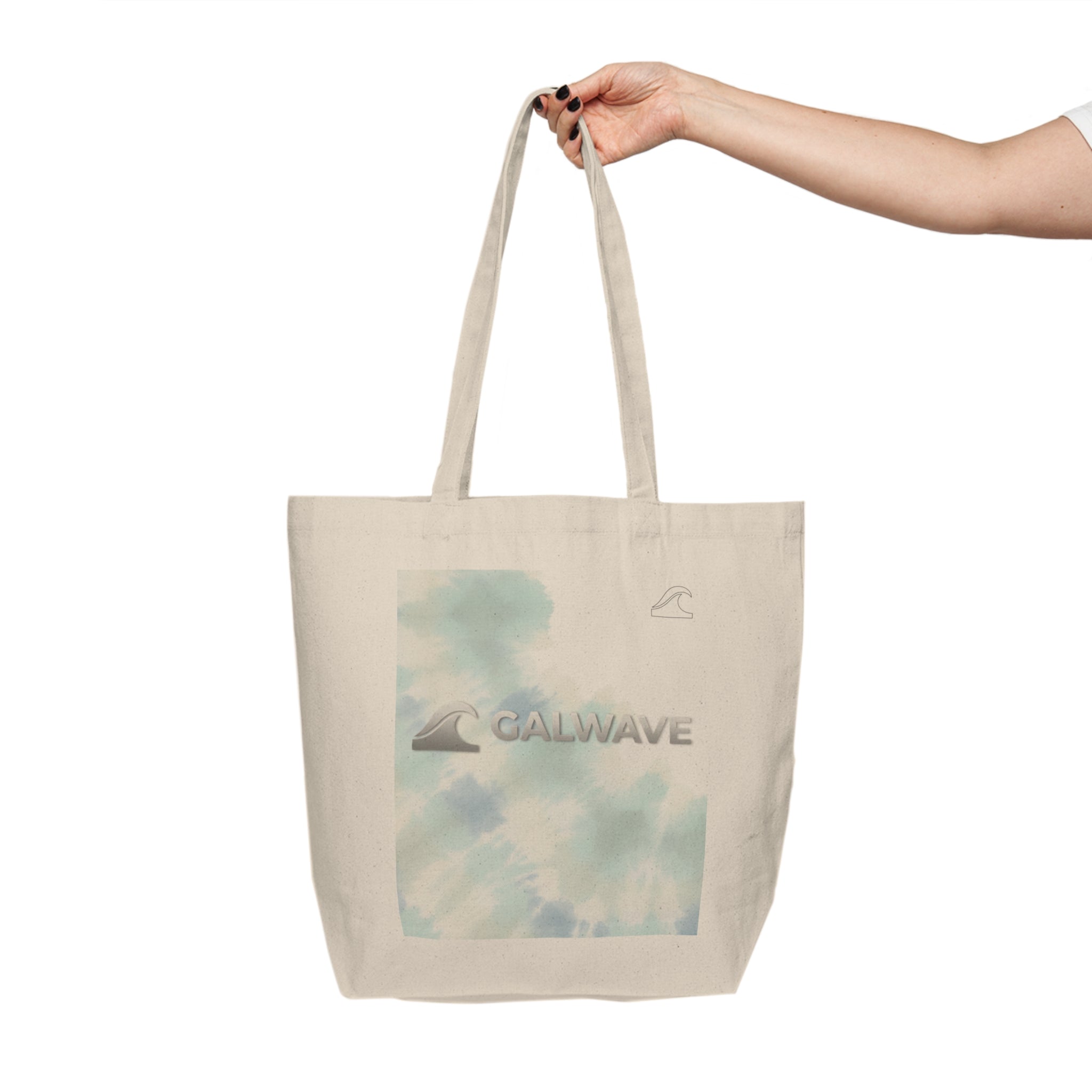 Canvas Tote Bag - Pastel Tie-Dye "Galwave" Beach Tote