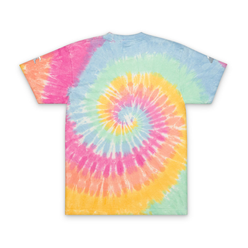 Wavey Embroidered Tie-Dye T-Shirt — Oversized Indigo Beach Tee