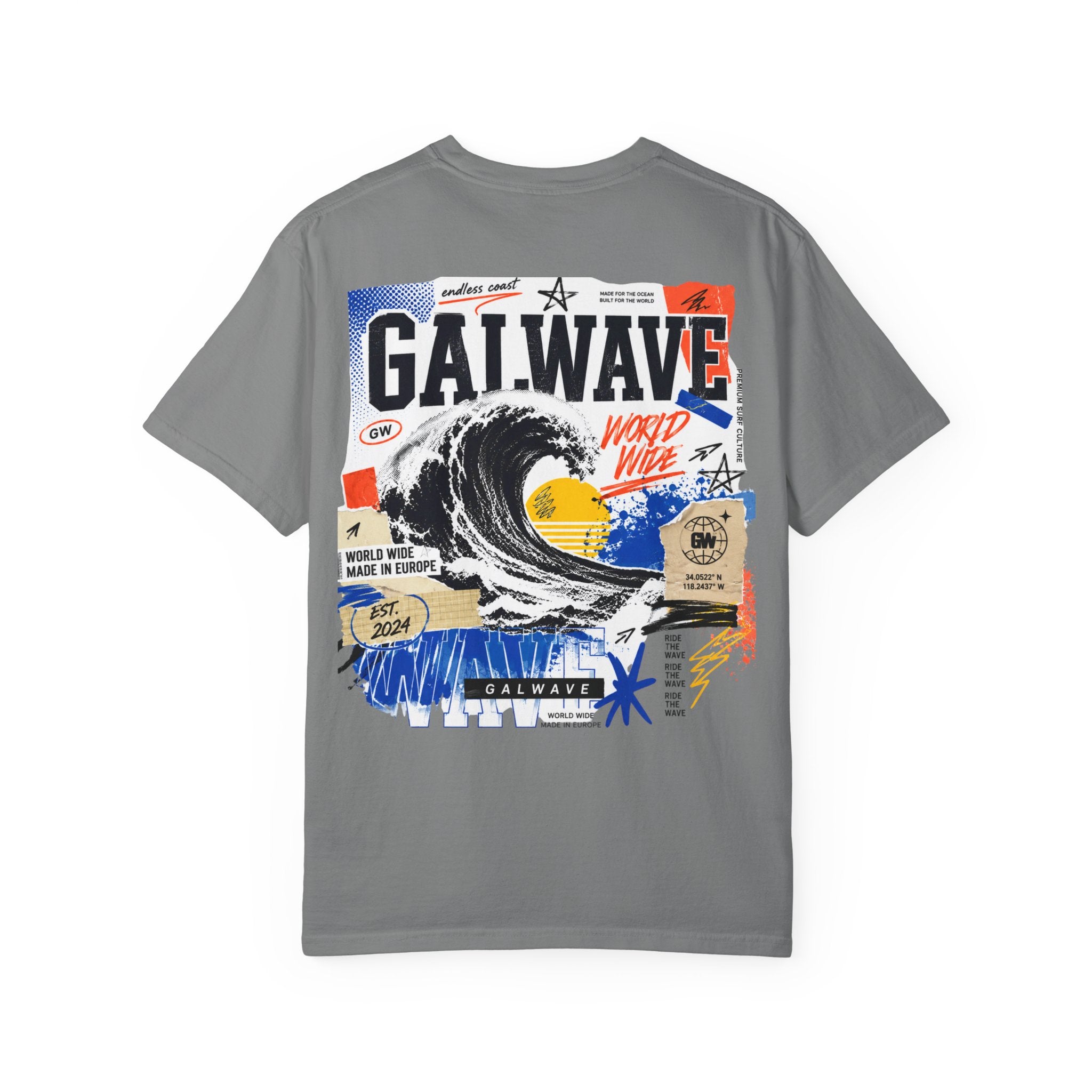 Wave Graphic T-Shirt  "GalWave" Surf Poster Back Print